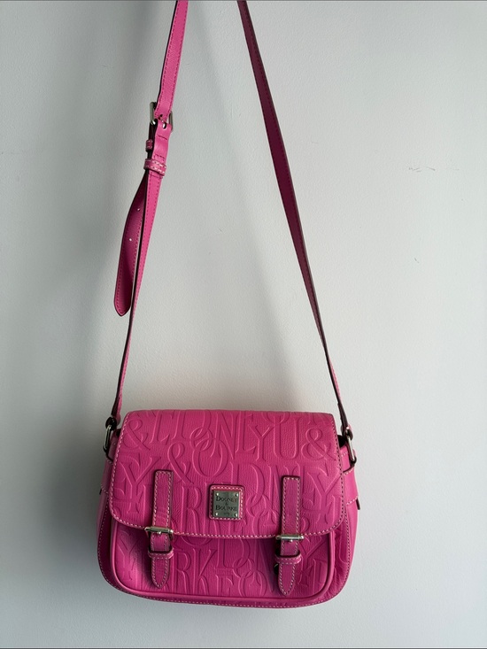 Dooney & Bourke Handbags - Dooney & Bourke Hot Pink Embossed Leather Crossbody Bag